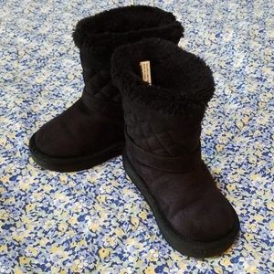 💙Black fur lined boots size 8